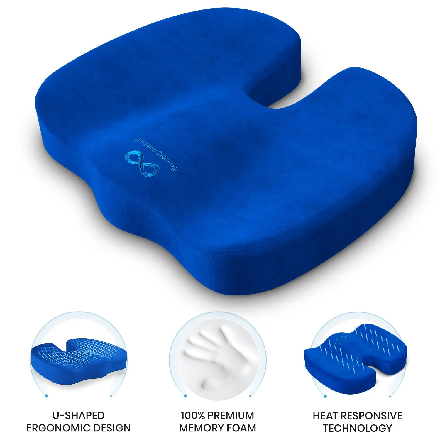 100% Pure Memory Foam Luxury Seat Cushion