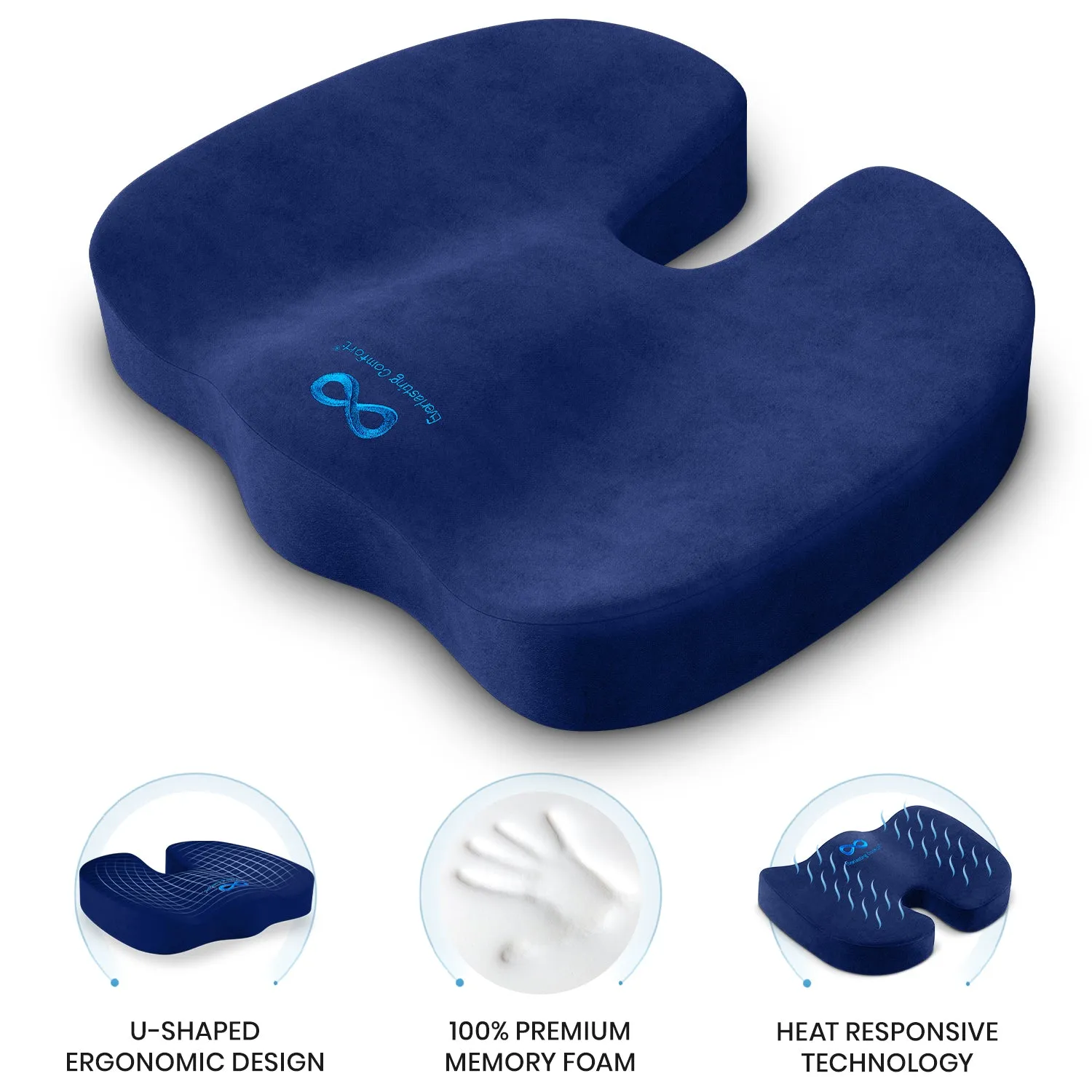 100% Pure Memory Foam Luxury Seat Cushion
