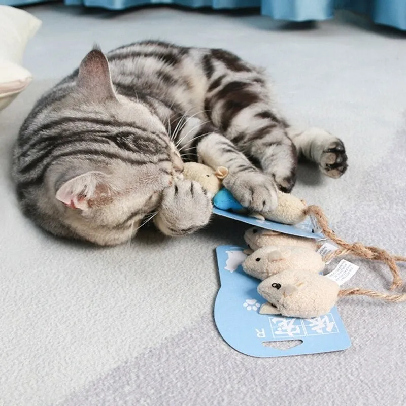 3 Pieces Interactive Mice Toy