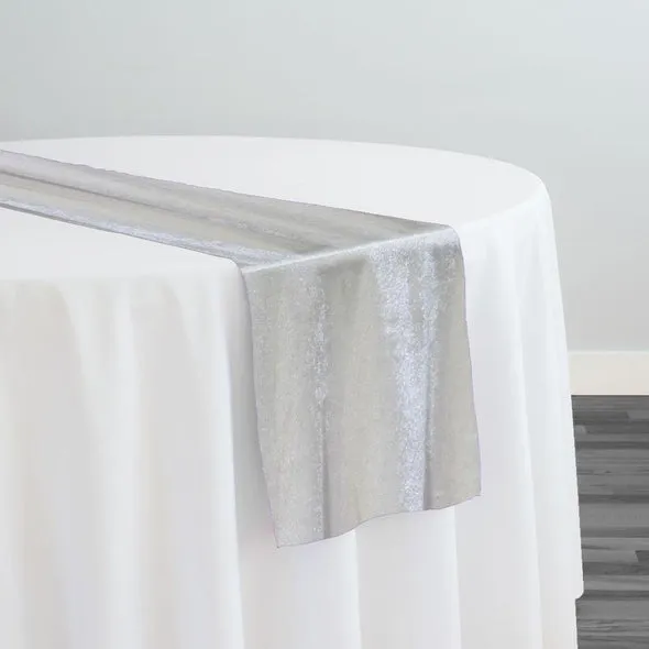 7pcs - Lush Velvet Table Runner 14"x108" - Ivory