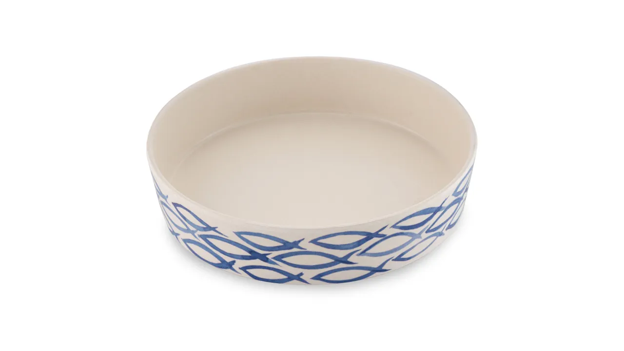 Beco Classic Bamboo Gone Fishing Cat Bowl 200ml