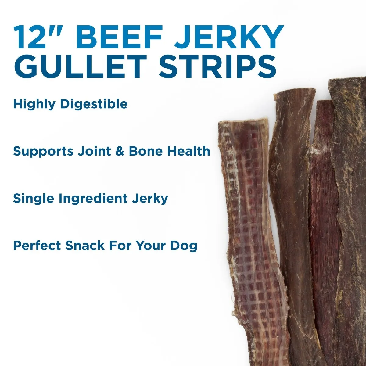 BEEF JERKY STRIPS FOR DOGS (25 PACK, 12 INCH)