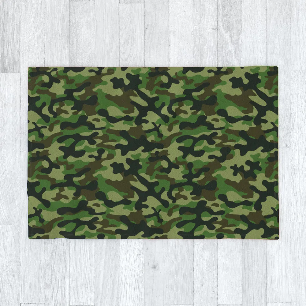 Blanket Throws - Camo Green