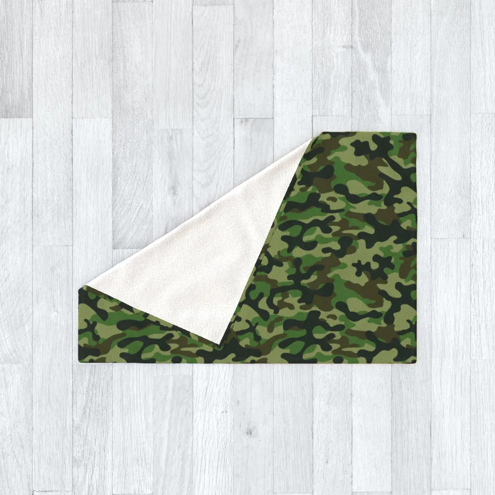 Blanket Throws - Camo Green