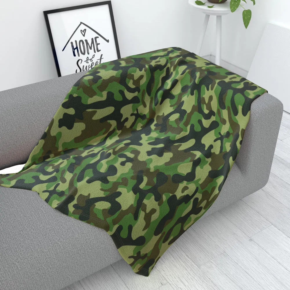 Blanket Throws - Camo Green