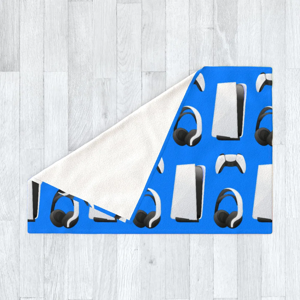 Blanket Throws - PS New Gaming Light Blue