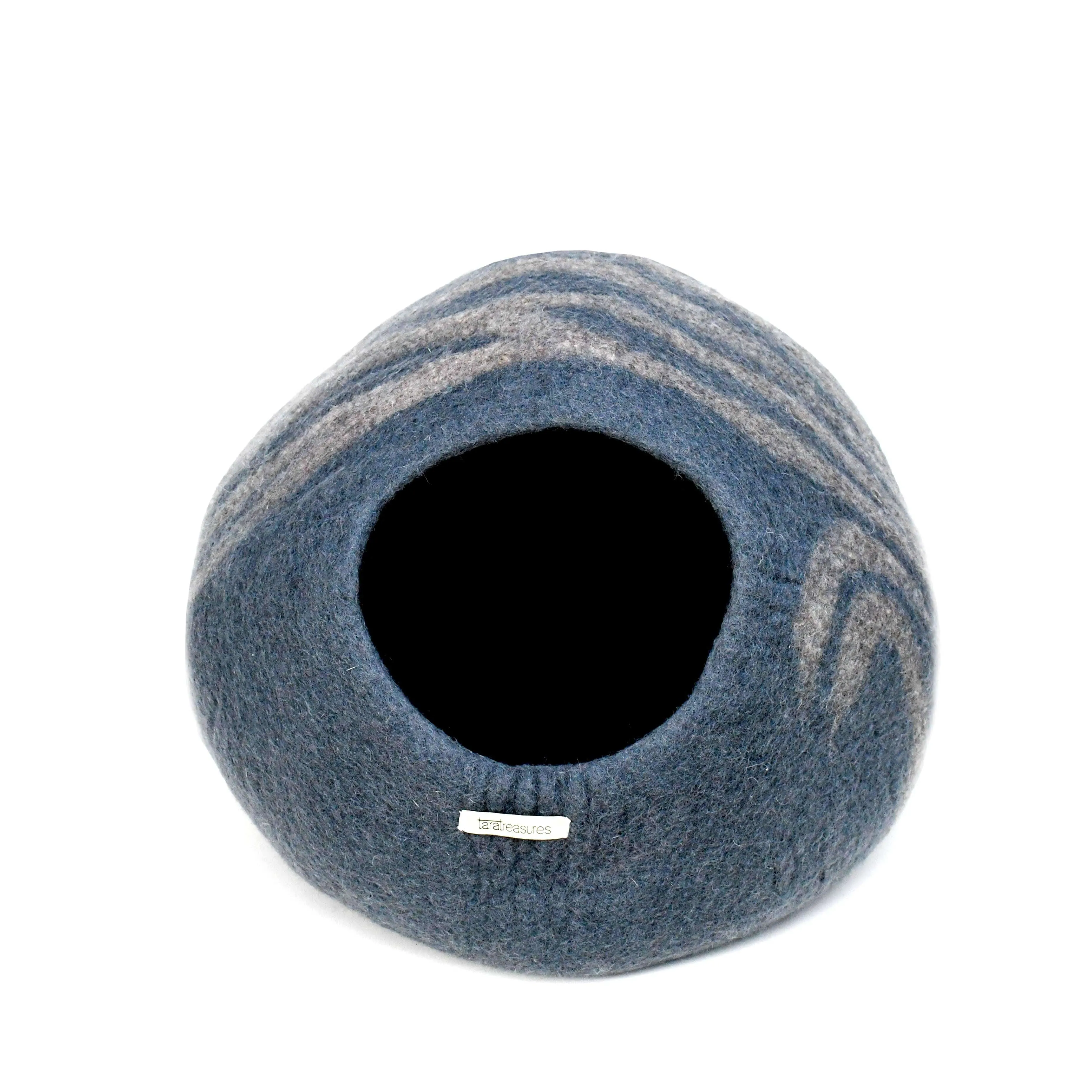 Cat Cave - Dark Grey Brown Stripes Cocoon
