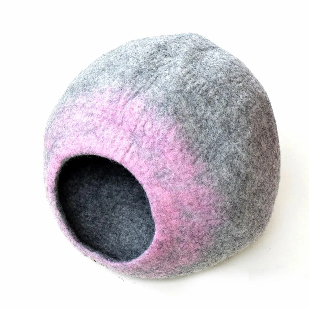 Cat Cave - Pink Grey Ombre Cocoon