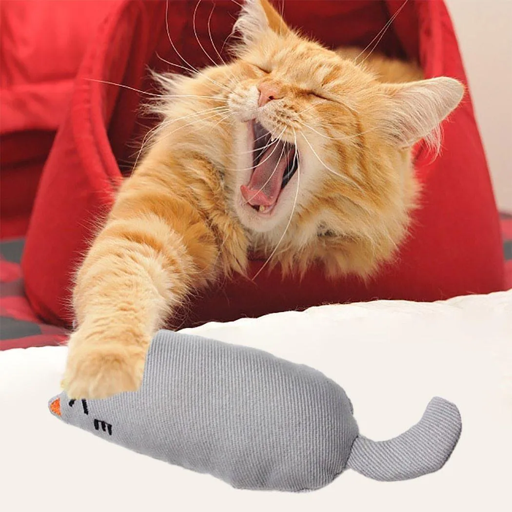 Cat Grinding Catnip Funny Interactive Plush Pet Kitten Chewing Toy Claws Thumb Bite Toy