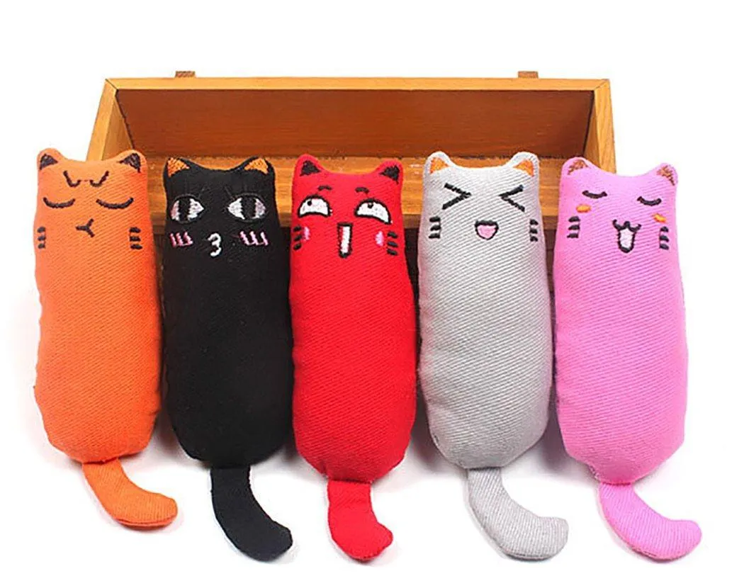 Cat Grinding Catnip Funny Interactive Plush Pet Kitten Chewing Toy Claws Thumb Bite Toy