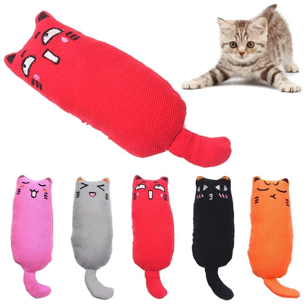 Cat Grinding Catnip Funny Interactive Plush Pet Kitten Chewing Toy Claws Thumb Bite Toy