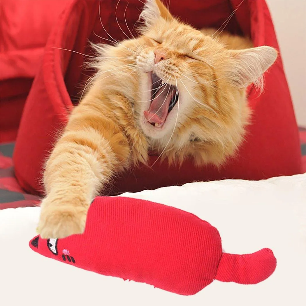 Cat Grinding Catnip Funny Interactive Plush Pet Kitten Chewing Toy Claws Thumb Bite Toy