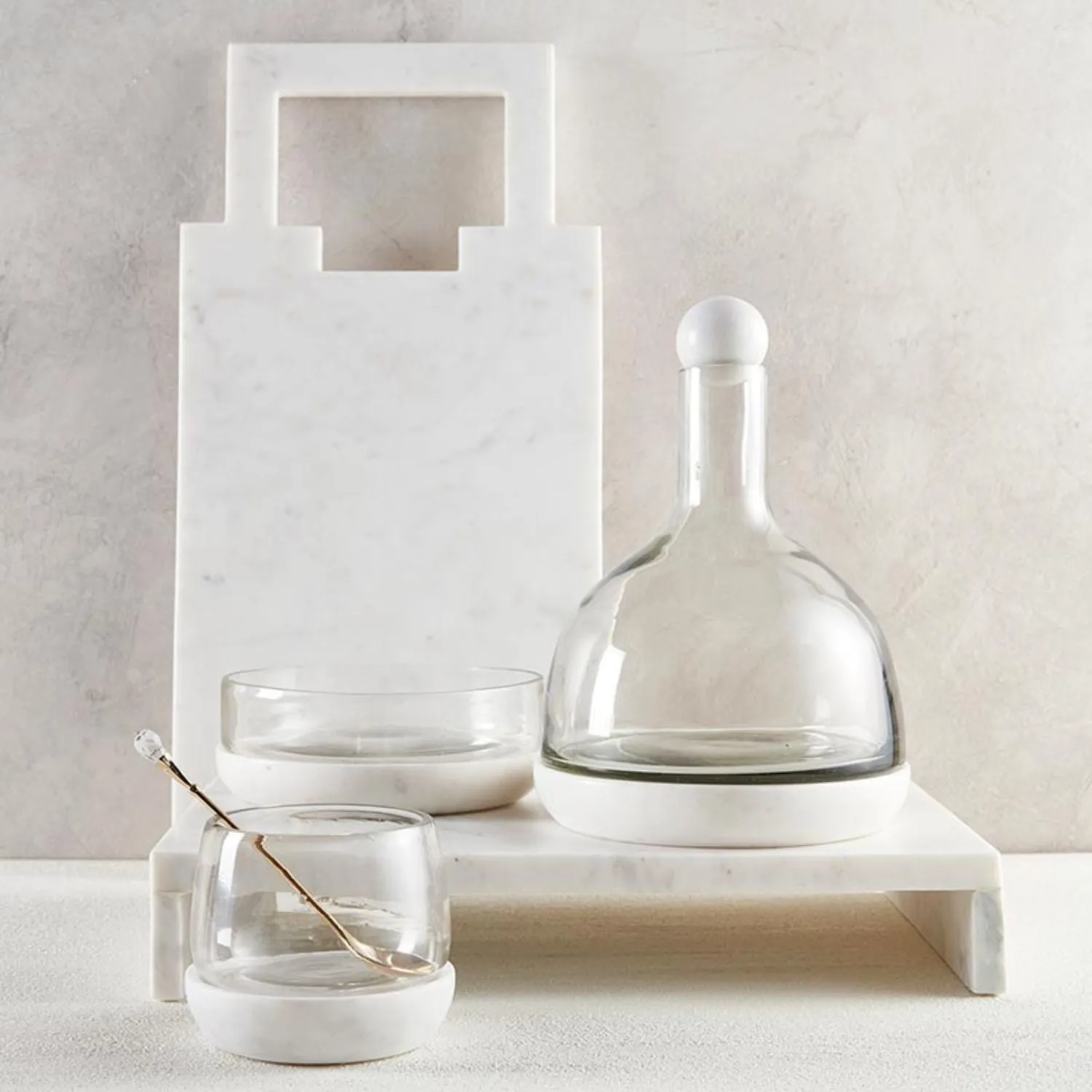 Glass Decanter w/ Marble Lid