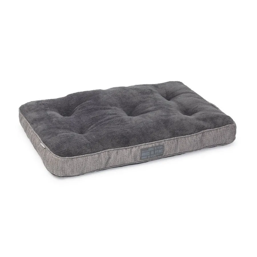 Grey Hessian & Plush Boxed Duvet Dog Mattress