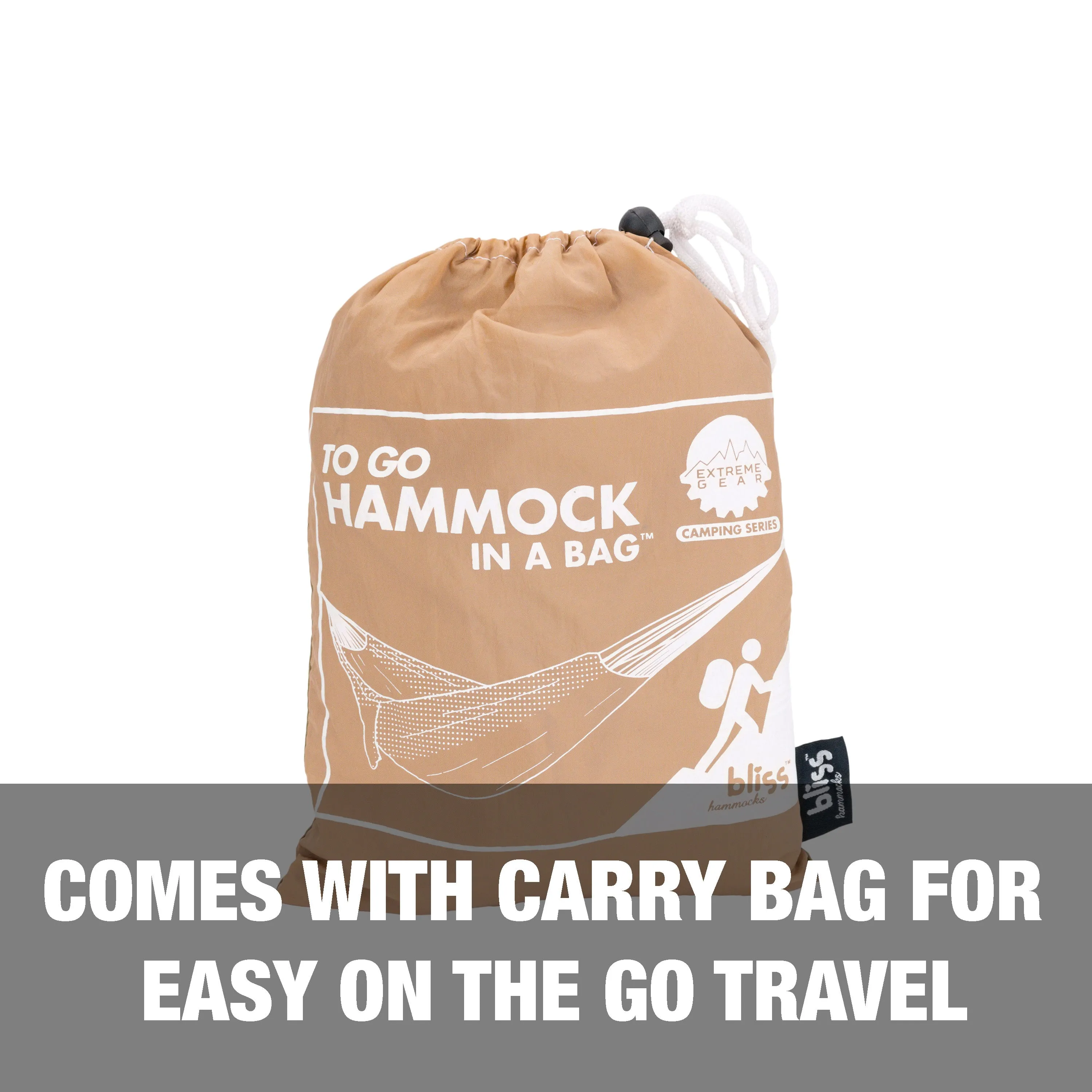 Hammock in a Bag w/ Carabiners and Tree Straps | 54-in. Wide | Weather Resistant |  350 Lb. Capacity