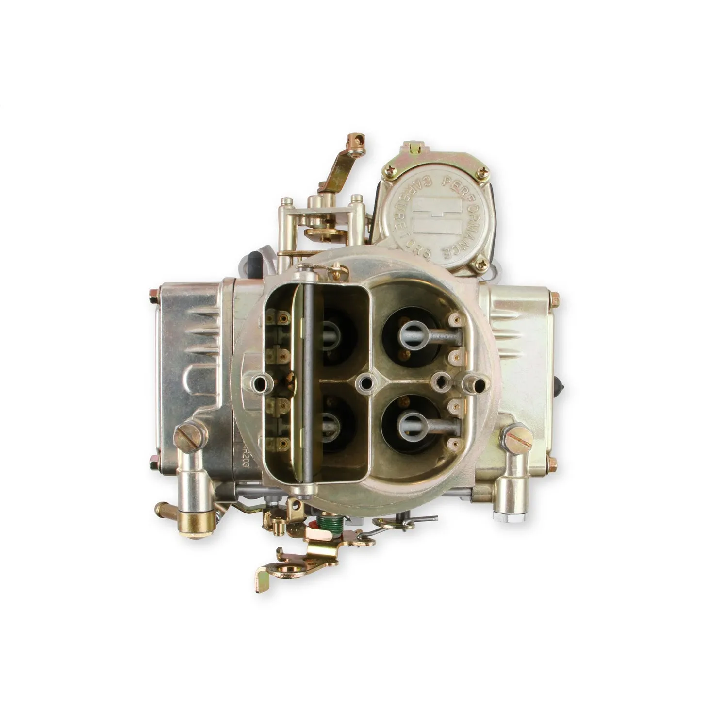 Holley Street Model 4160 600 CFM 4-Barrel Carburetor - Square Bore - Manual Choke - Vacuum Secondary - Single Inlet - Gold Chromate