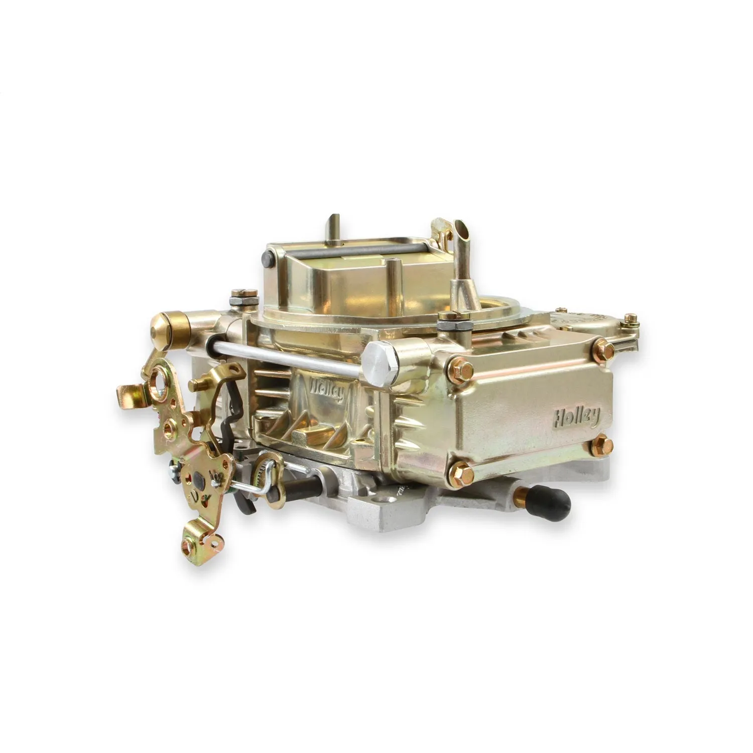 Holley Street Model 4160 600 CFM 4-Barrel Carburetor - Square Bore - Manual Choke - Vacuum Secondary - Single Inlet - Gold Chromate