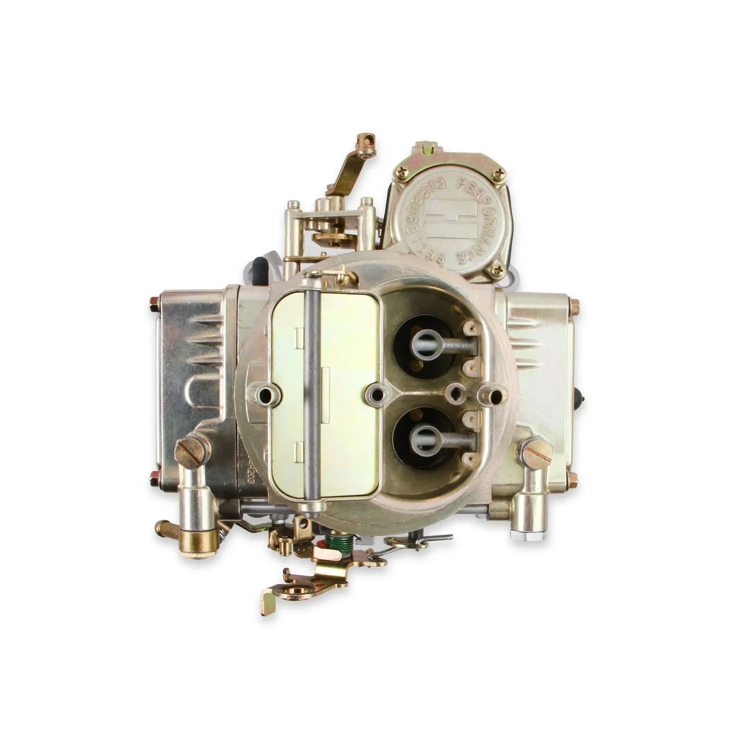 Holley Street Model 4160 600 CFM 4-Barrel Carburetor - Square Bore - Manual Choke - Vacuum Secondary - Single Inlet - Gold Chromate