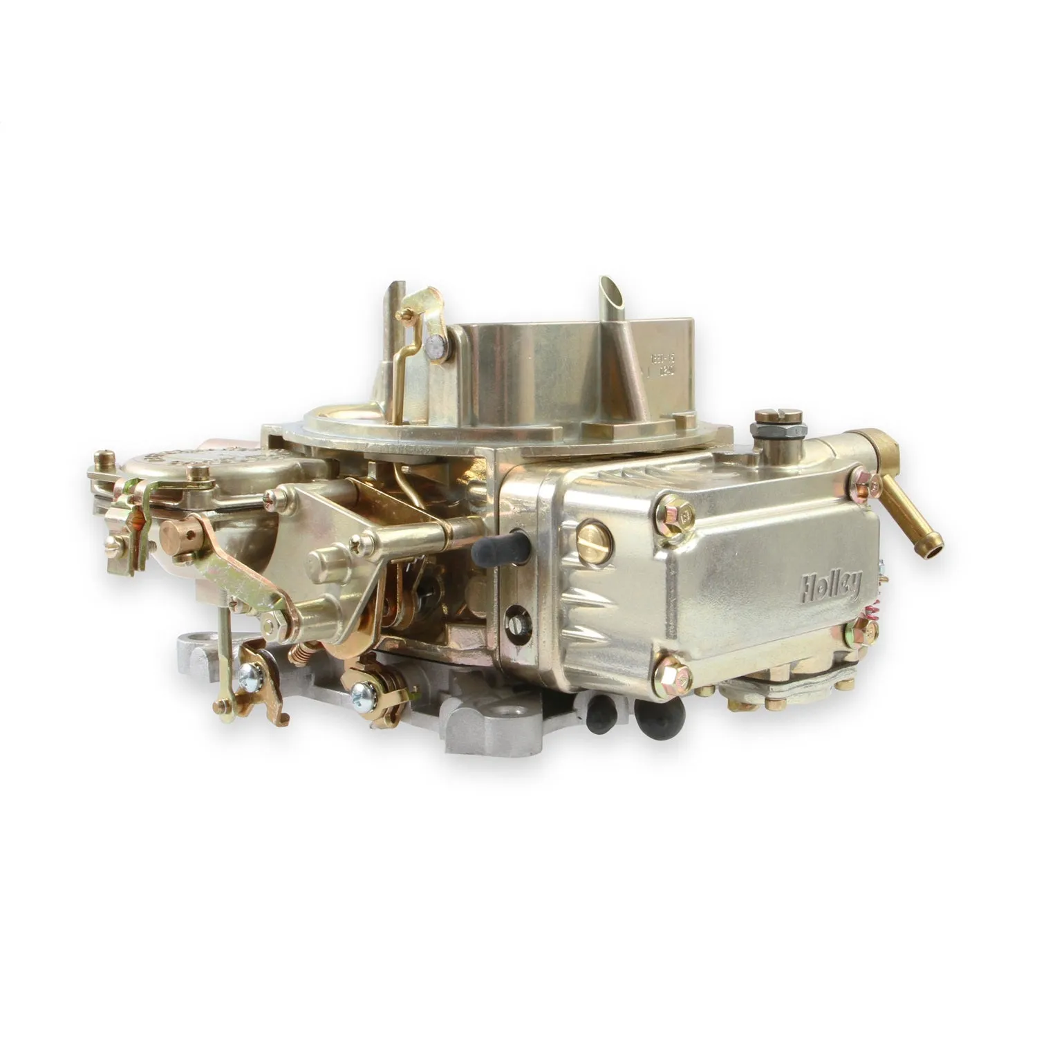 Holley Street Model 4160 600 CFM 4-Barrel Carburetor - Square Bore - Manual Choke - Vacuum Secondary - Single Inlet - Gold Chromate