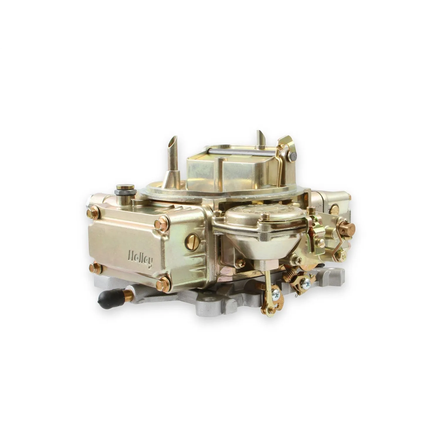 Holley Street Model 4160 600 CFM 4-Barrel Carburetor - Square Bore - Manual Choke - Vacuum Secondary - Single Inlet - Gold Chromate
