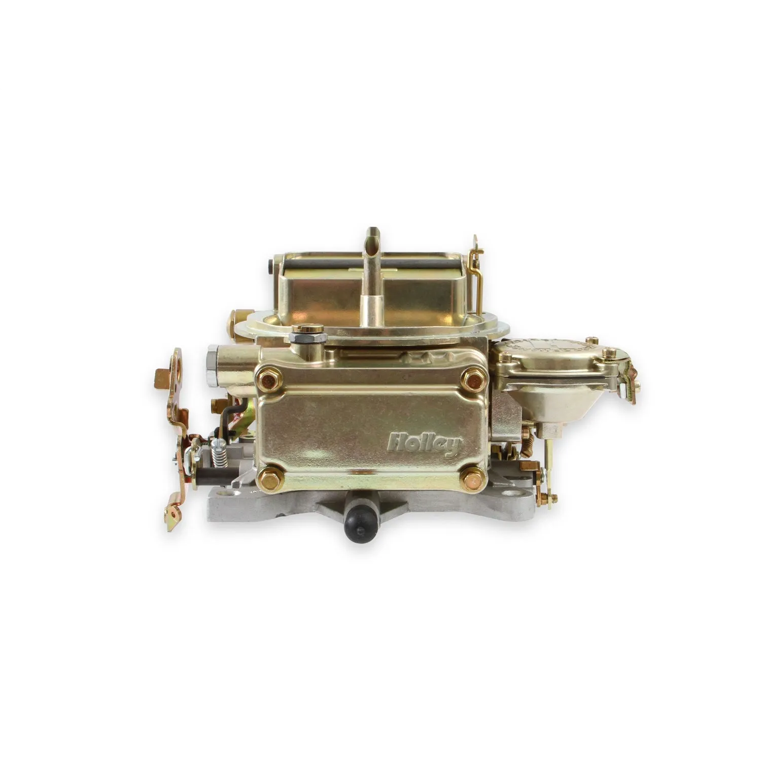 Holley Street Model 4160 600 CFM 4-Barrel Carburetor - Square Bore - Manual Choke - Vacuum Secondary - Single Inlet - Gold Chromate