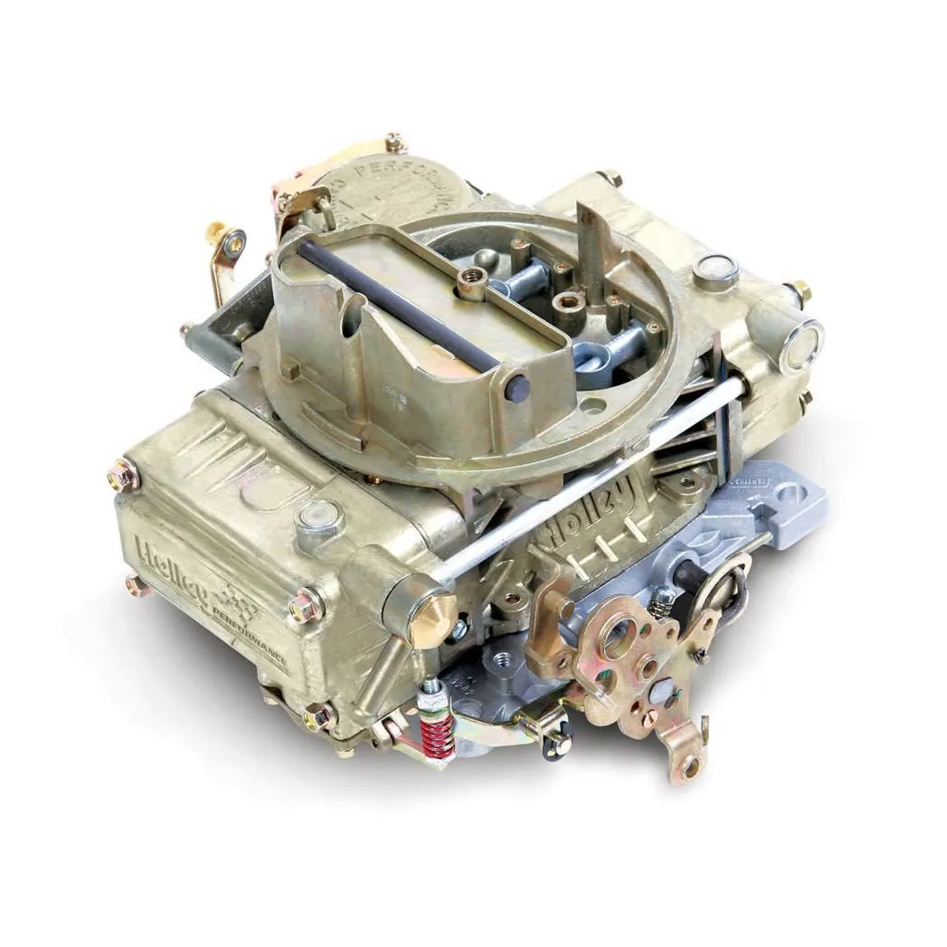 Holley Street Model 4160 600 CFM 4-Barrel Carburetor - Square Bore - Manual Choke - Vacuum Secondary - Single Inlet - Gold Chromate