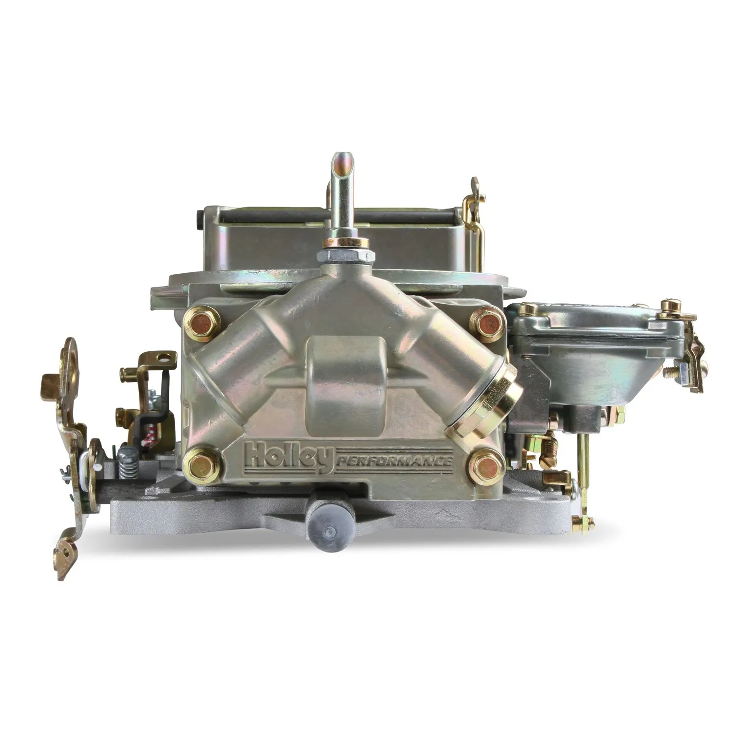 Holley Street/Strip Model 4160 750 CFM 4-Barrel Carburetor - Square Bore - Manual Choke - Vacuum Secondary - Dual Inlet - Gold Chromate