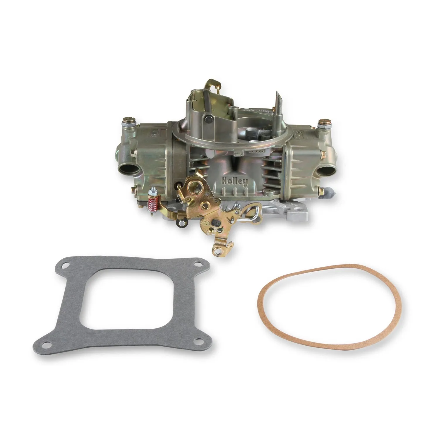 Holley Street/Strip Model 4160 750 CFM 4-Barrel Carburetor - Square Bore - Manual Choke - Vacuum Secondary - Dual Inlet - Gold Chromate