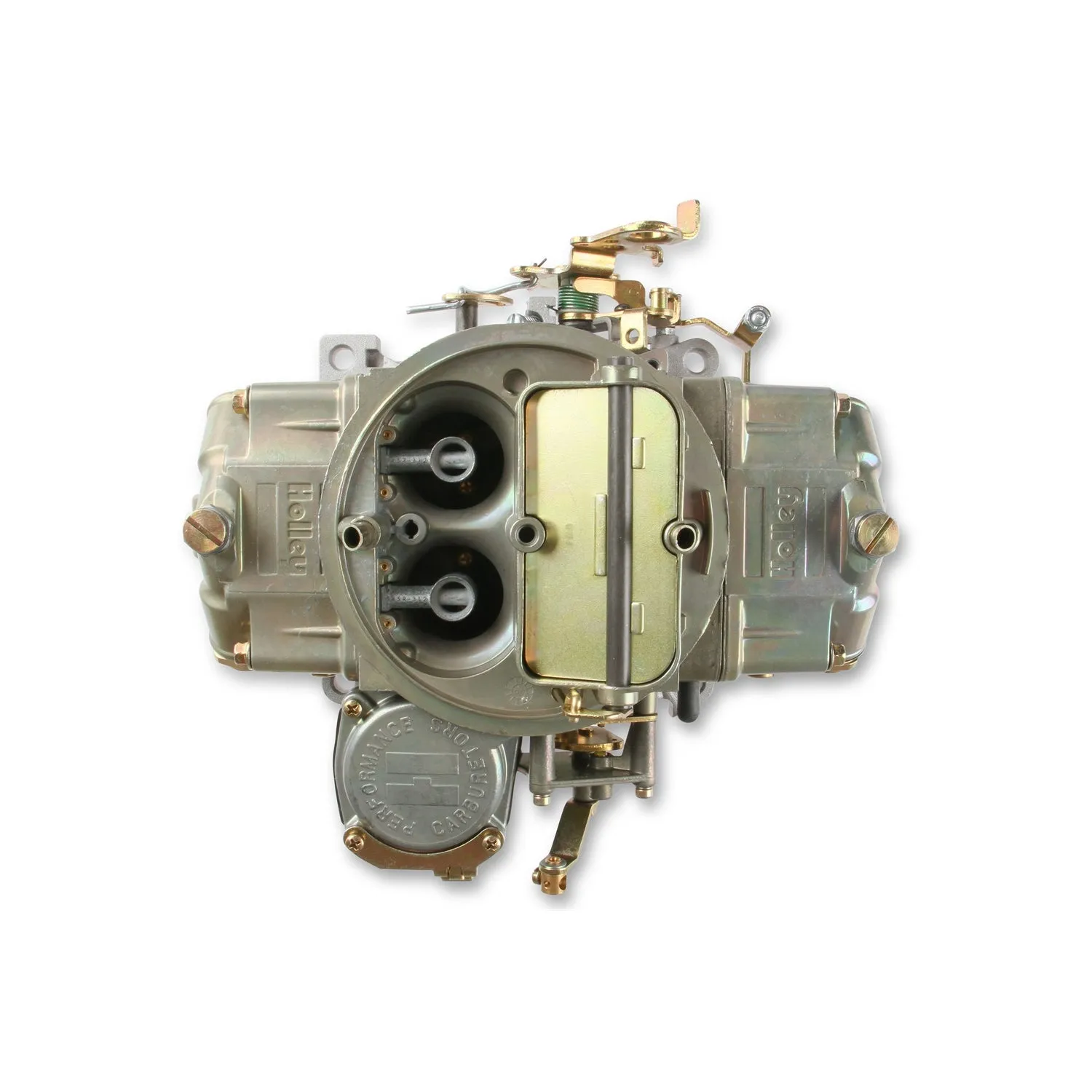 Holley Street/Strip Model 4160 750 CFM 4-Barrel Carburetor - Square Bore - Manual Choke - Vacuum Secondary - Dual Inlet - Gold Chromate