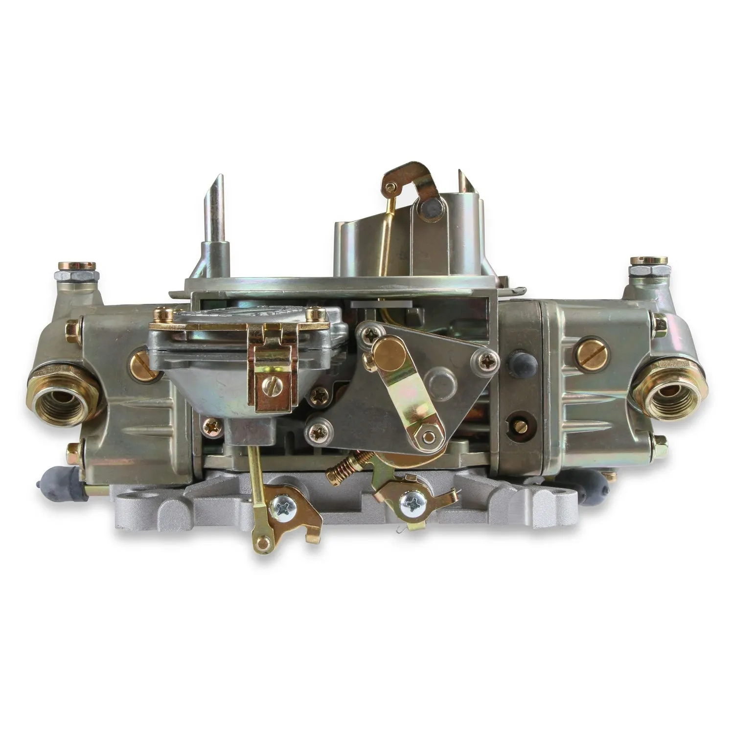 Holley Street/Strip Model 4160 750 CFM 4-Barrel Carburetor - Square Bore - Manual Choke - Vacuum Secondary - Dual Inlet - Gold Chromate