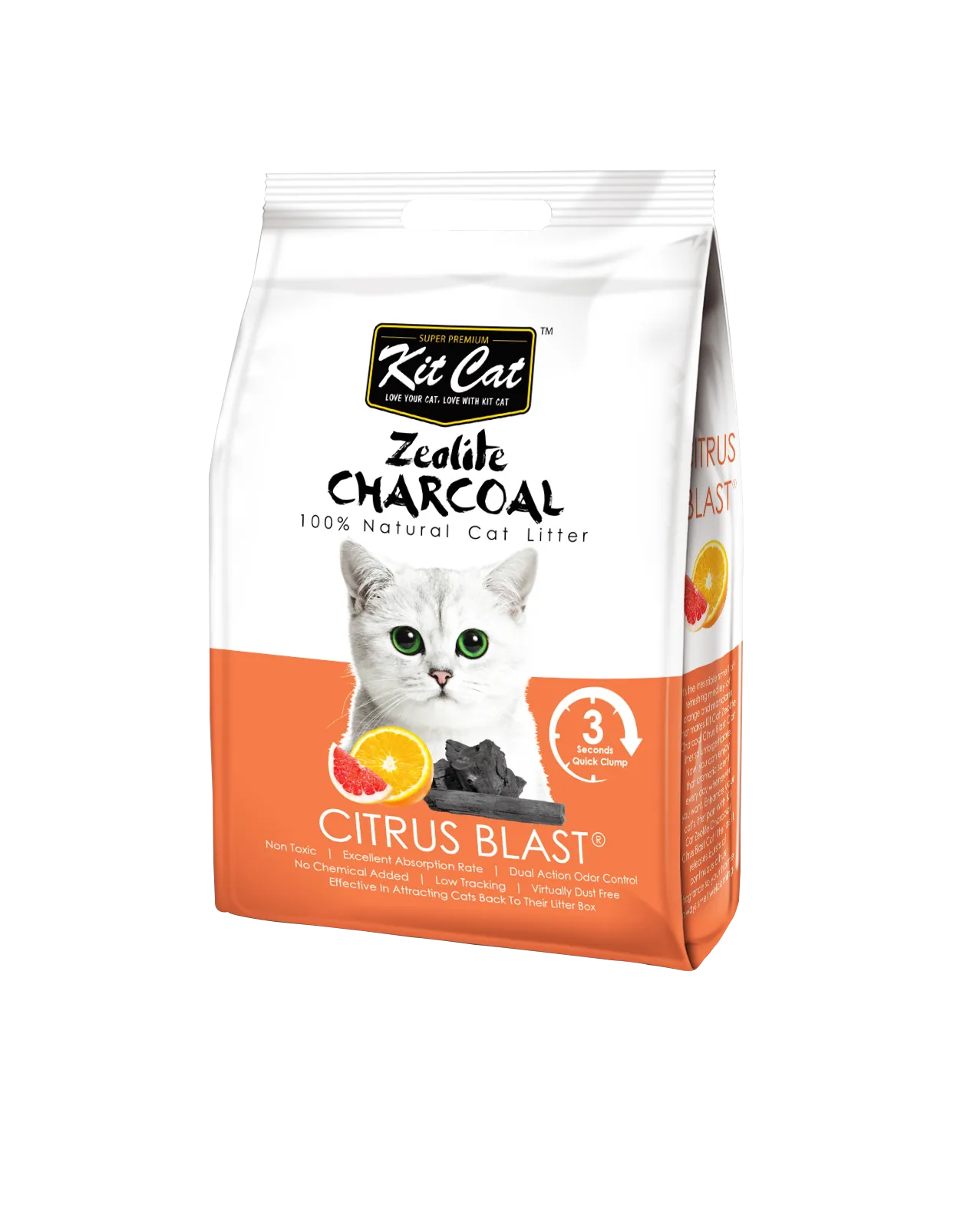 Kit Cat Zeolite Charcoal Citrus Blast 4kg