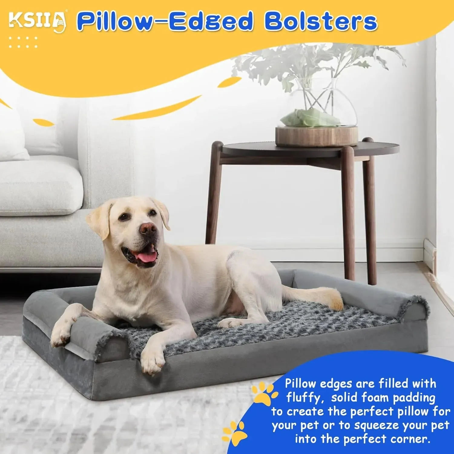 KSIIA Orthopedic Dog Beds Sofa Dog Couch (For UK)