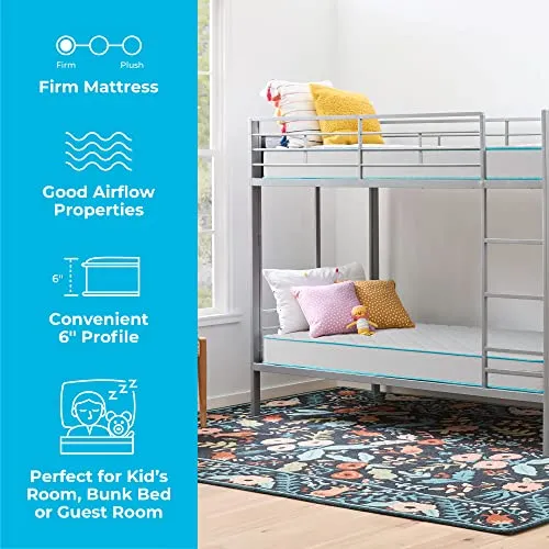 Linenspa 6 Inch Innerspring Full Mattress with Foam Layer - Firm Feel - CertiPUR-US Certified - Mattress in a Box, White