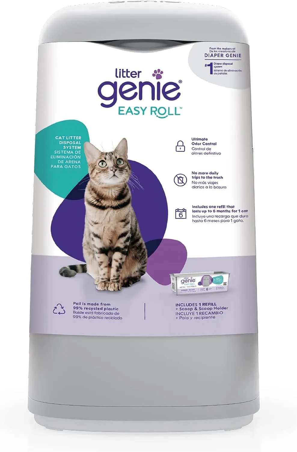 Litter Genie EZ Roll Litter Pail Disposal System