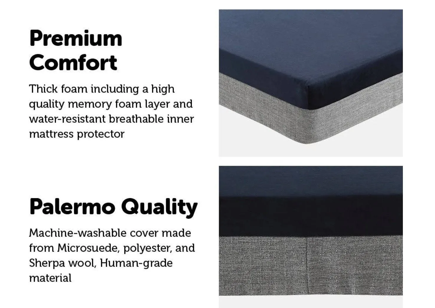 Orthopedic Waterproof Memory Foam Dog Bed Thick (2 Sizes)