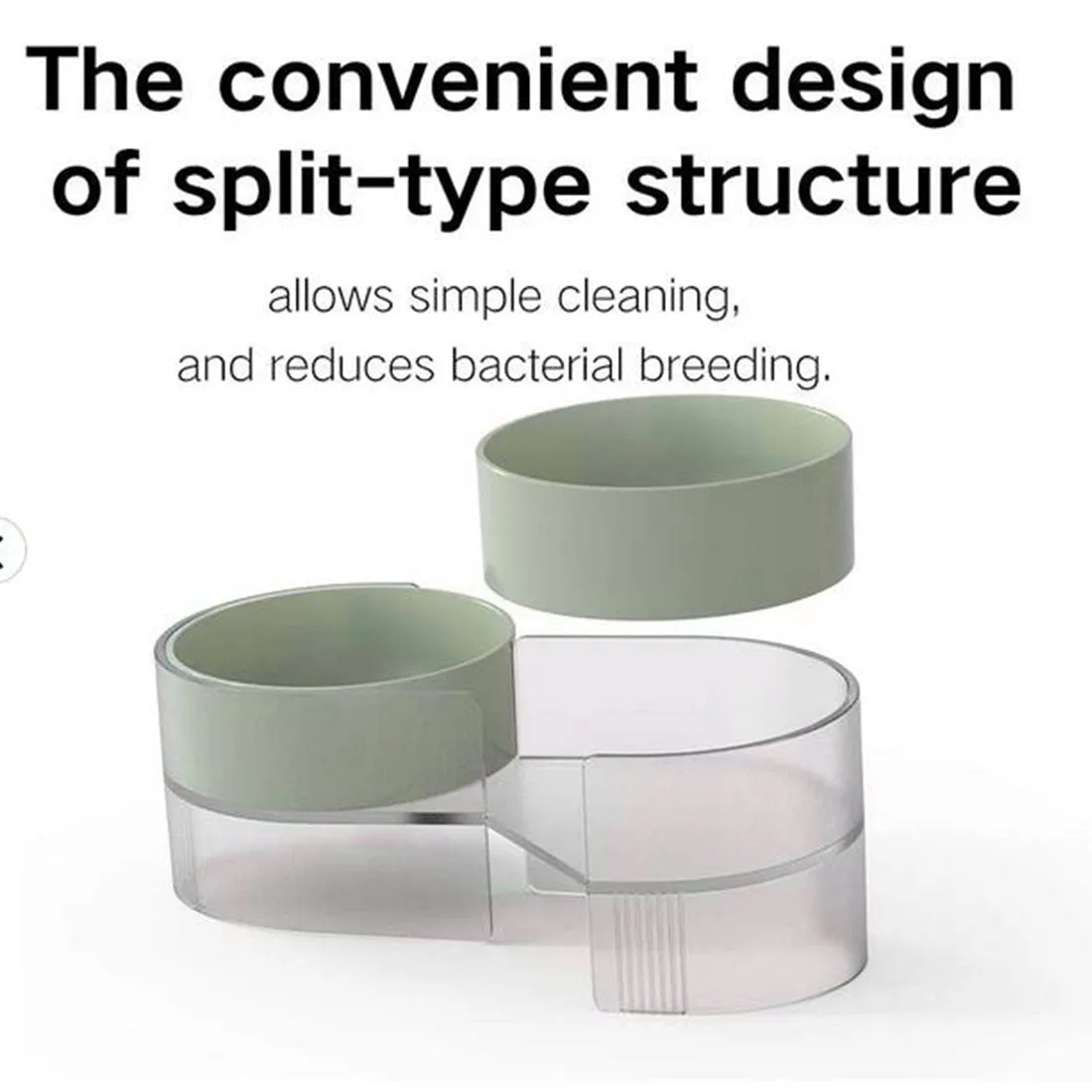 Pidan Elevated Cat Dog Double Dual Feeding Raised Bowls Bowl Set Tilted Stand - green