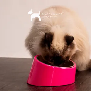 PoochMate Slant Bowl for Flat Faced Dogs & Cats - Fuchsia