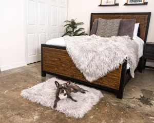 PupRug™ Bundle - Orthopedic Bed Rectangle, Grey   Matching Waterproof Blanket - Giant