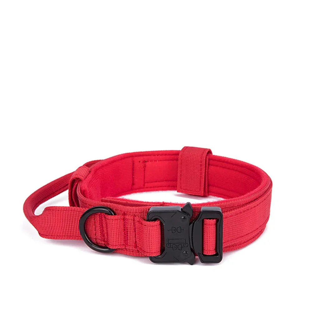 Reflective Nylon Dog Collar and Leash Set for Large Dogs - Tactical Training Gear