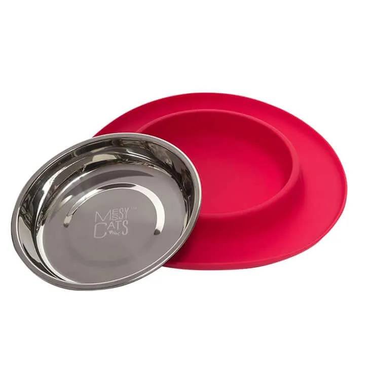Single Silicone Cat Feeder with Stainless Steel Bowl