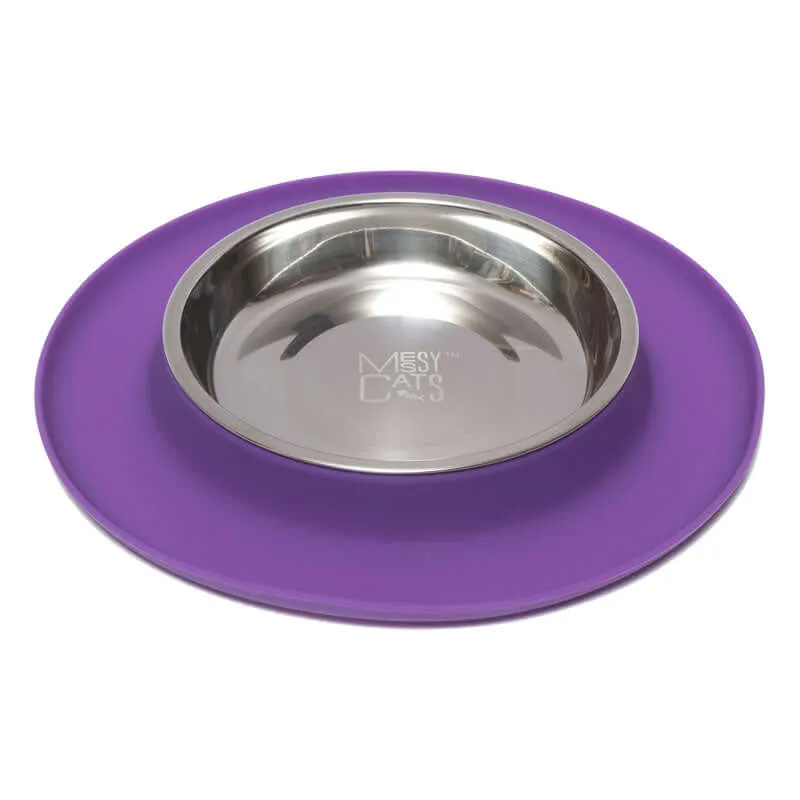 Single Silicone Cat Feeder with Stainless Steel Bowl