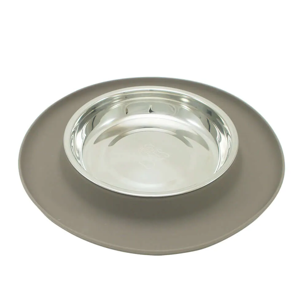Single Silicone Cat Feeder with Stainless Steel Bowl