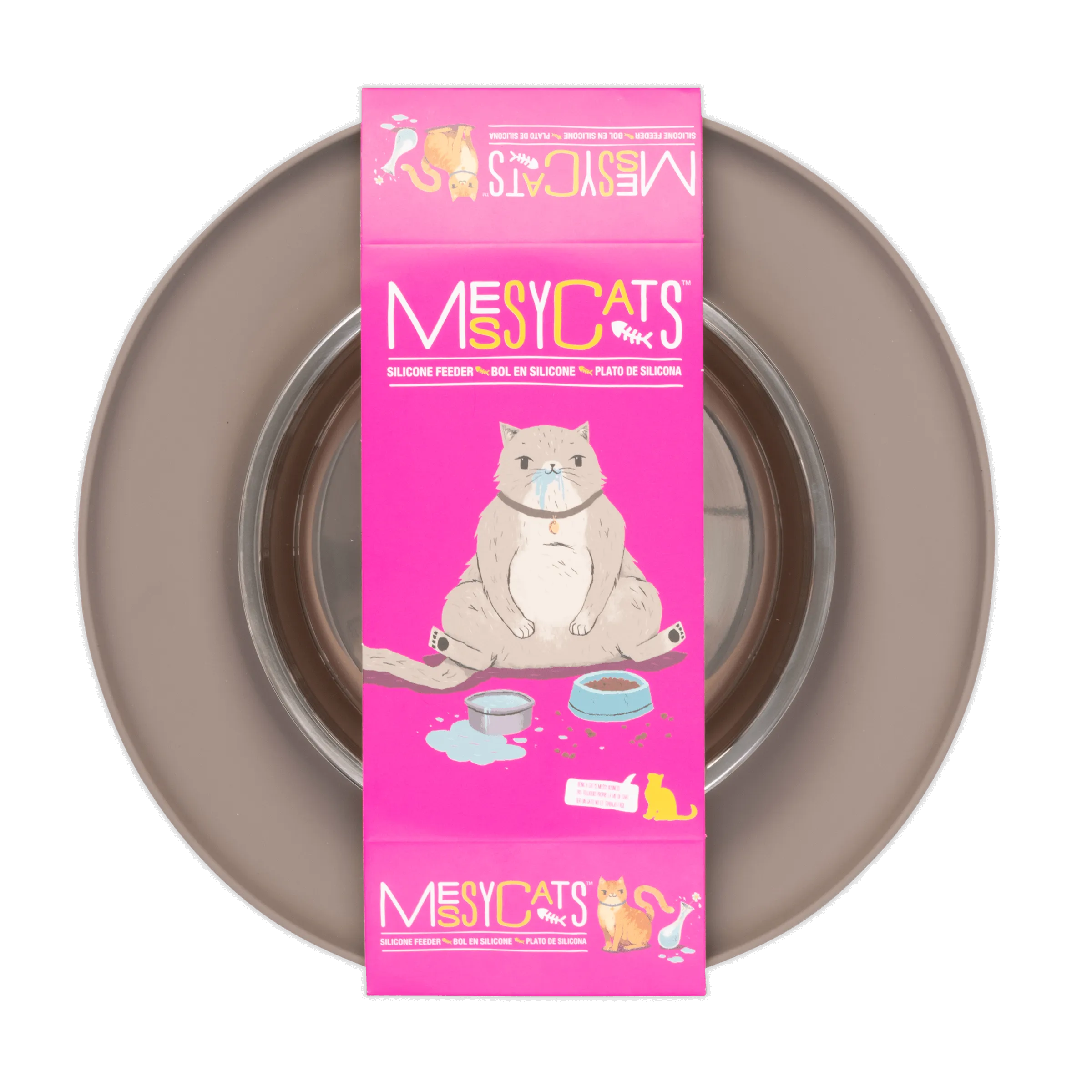 Single Silicone Cat Feeder with Stainless Steel Bowl