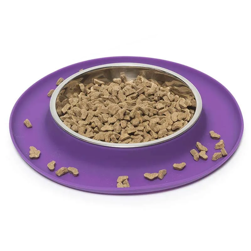 Single Silicone Cat Feeder with Stainless Steel Bowl