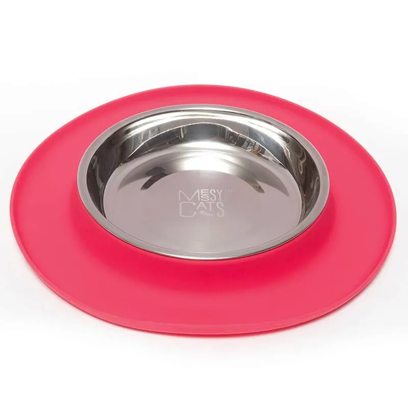 Single Silicone Cat Feeder with Stainless Steel Bowl