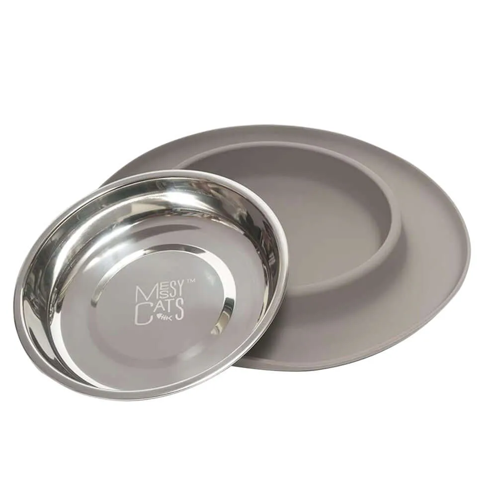 Single Silicone Cat Feeder with Stainless Steel Bowl