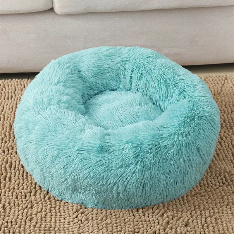 Soft Plush Round Cat Bed for Cozy Sleep