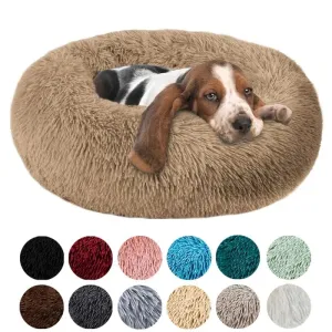 Soft Plush Round Cat Bed for Cozy Sleep