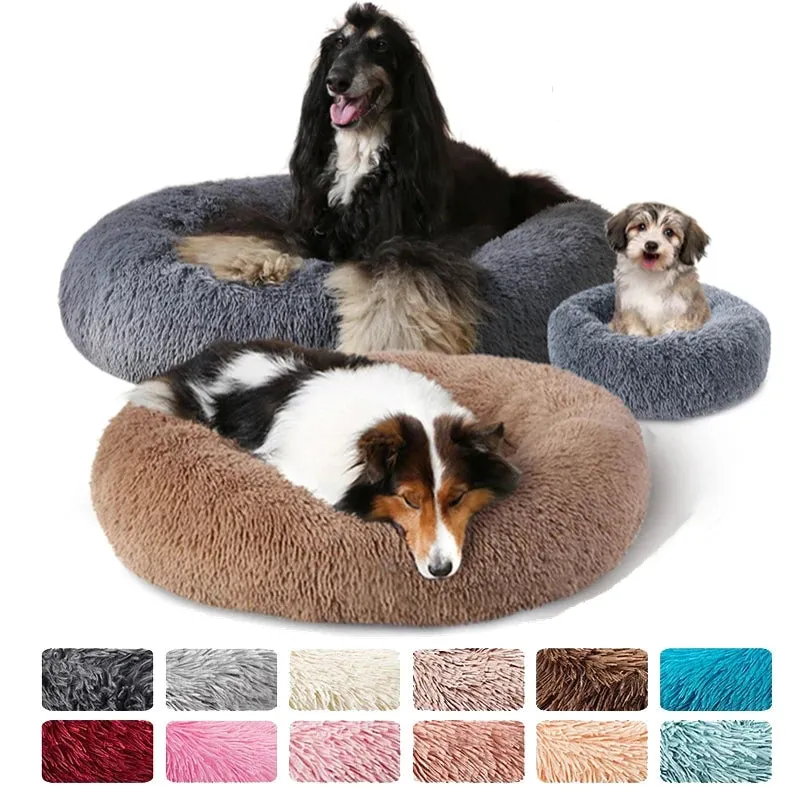 Soft Plush Round Cat Bed for Cozy Sleep
