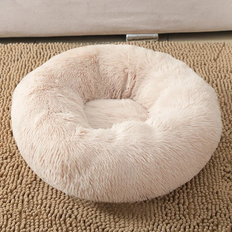 Soft Plush Round Cat Bed for Cozy Sleep